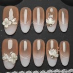 Nude Blossom 3D Ombre Nails