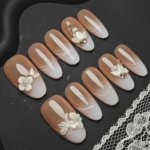 Nude Blossom 3D Ombre Nails