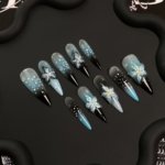 Midnight Orchid 3D Ombre Nails